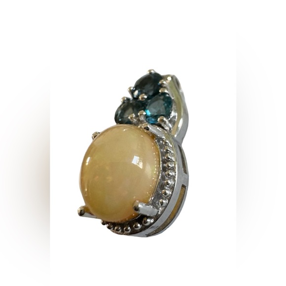 Opal and blue topaz enhancer pendant - Picture 5 of 8